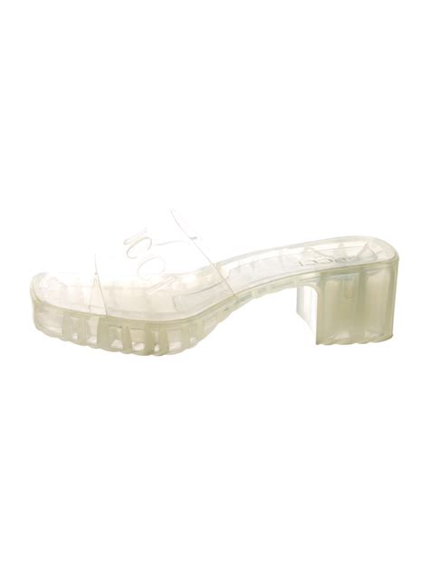 jelly sandals womens gucci|Gucci transparent sandals.